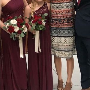 Junior bridesmaid dress size girls 14 wine color